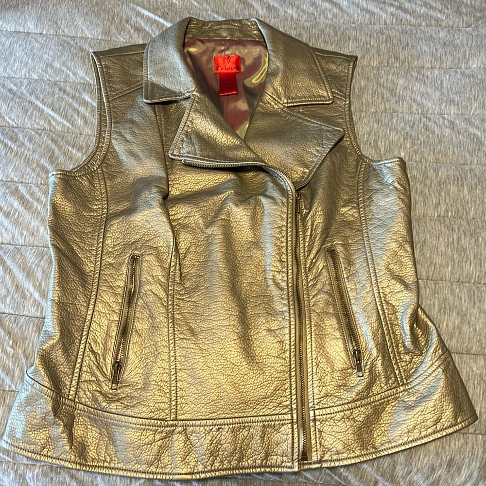 V Cristina leather vest